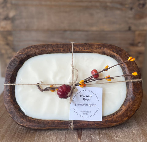 Pumpkin Spice Wooden Bowl Candle