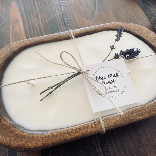 Lavender Rosemary Wooden Bowl Candle